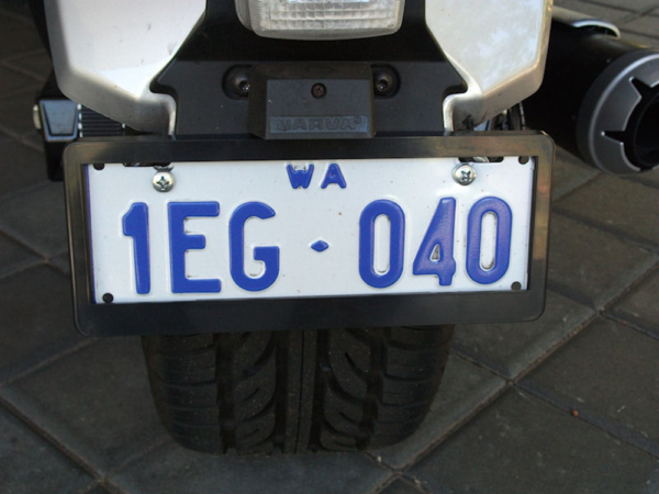 Personalised Black Motorcycle Number Plate Frame - Image 2