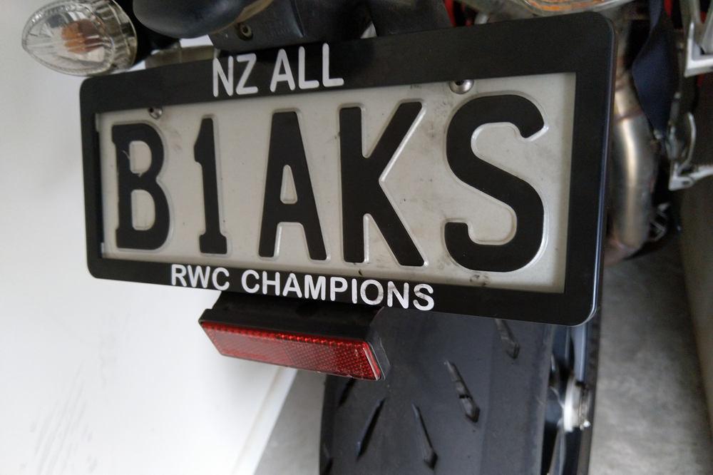 Delaware Black Personalized Custom License Plate - Motorcycle Size - Aluminum
